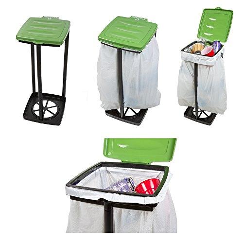 Portable Trash Bag Holder - Collapsible Trashcan for Garbage - Indoor/Outdoor Use - Ideal for Camping, Recycling, and More by Wakeman Outdoors (Green) - CookCave