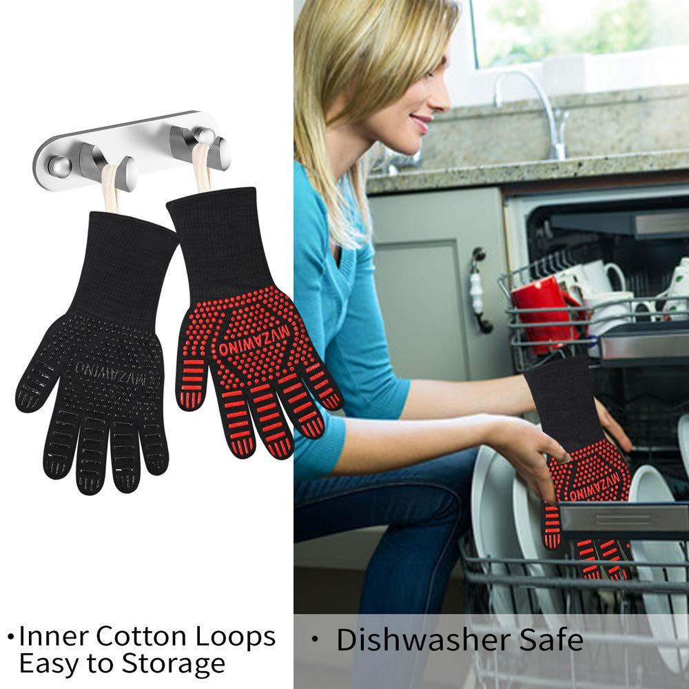 Premium BBQ Gloves, 1472°F Extreme Heat Resistant Oven Gloves, Grilling Gloves with Cut Resistant, Durable Fireproof Kitchen Oven Mitts Designed for Cooking, Grill, Frying, Baking, Barbecue-1 Pair - CookCave
