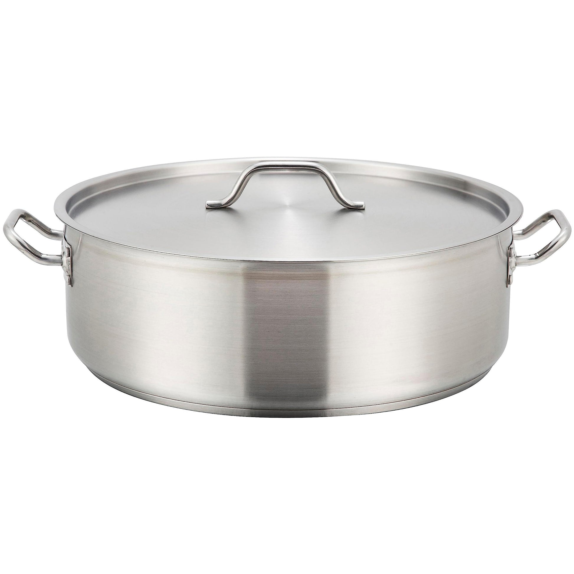 Premium Induction Brazier with Cover 10 qt. Tri-Ply Heavy Duty 18/8 Stainless Steel 11-11/16" Diameter x 5-1/2" Height - CookCave