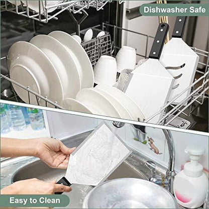 Professional Metal Burger Spatula 2PCS, Leonyo Heavy Duty Stainless Steel Griddle Hamburger Spatula Turner, for Barbecue Cast Iron Grilling Flat Top Griddle Accessories, Dishwasher Safe, Smash Burger - CookCave