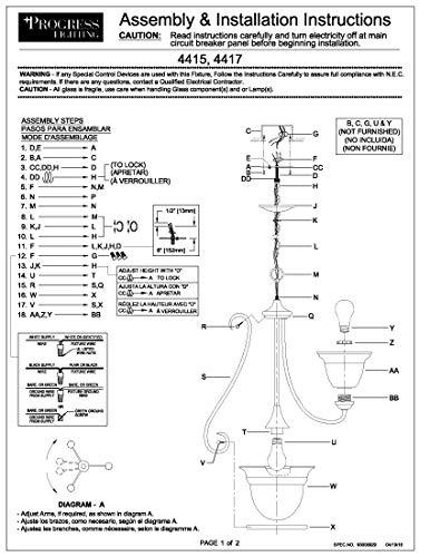 Progress Lighting P4417-77 6-Light Two-Tier Torino Chandelier, Forged Bronze - CookCave
