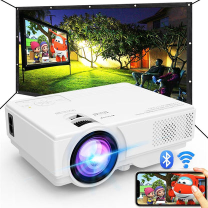 Projector with WiFi and Bluetooth, 2023 Upgrade 9500L Outdoor Projector, Mini Movie Projector Supports 1080P Synchronize Smartphone Screen by WiFi/USB Cable for Home Entertainment - CookCave
