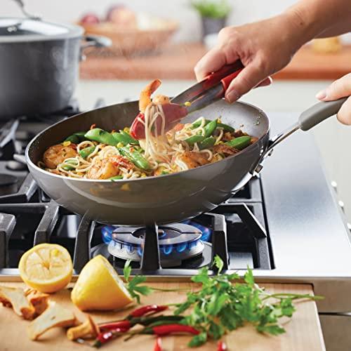 Rachael Ray Cook + Create Nonstick Stir Fry Pan/Wok, 10.5 Inch, Gray - CookCave