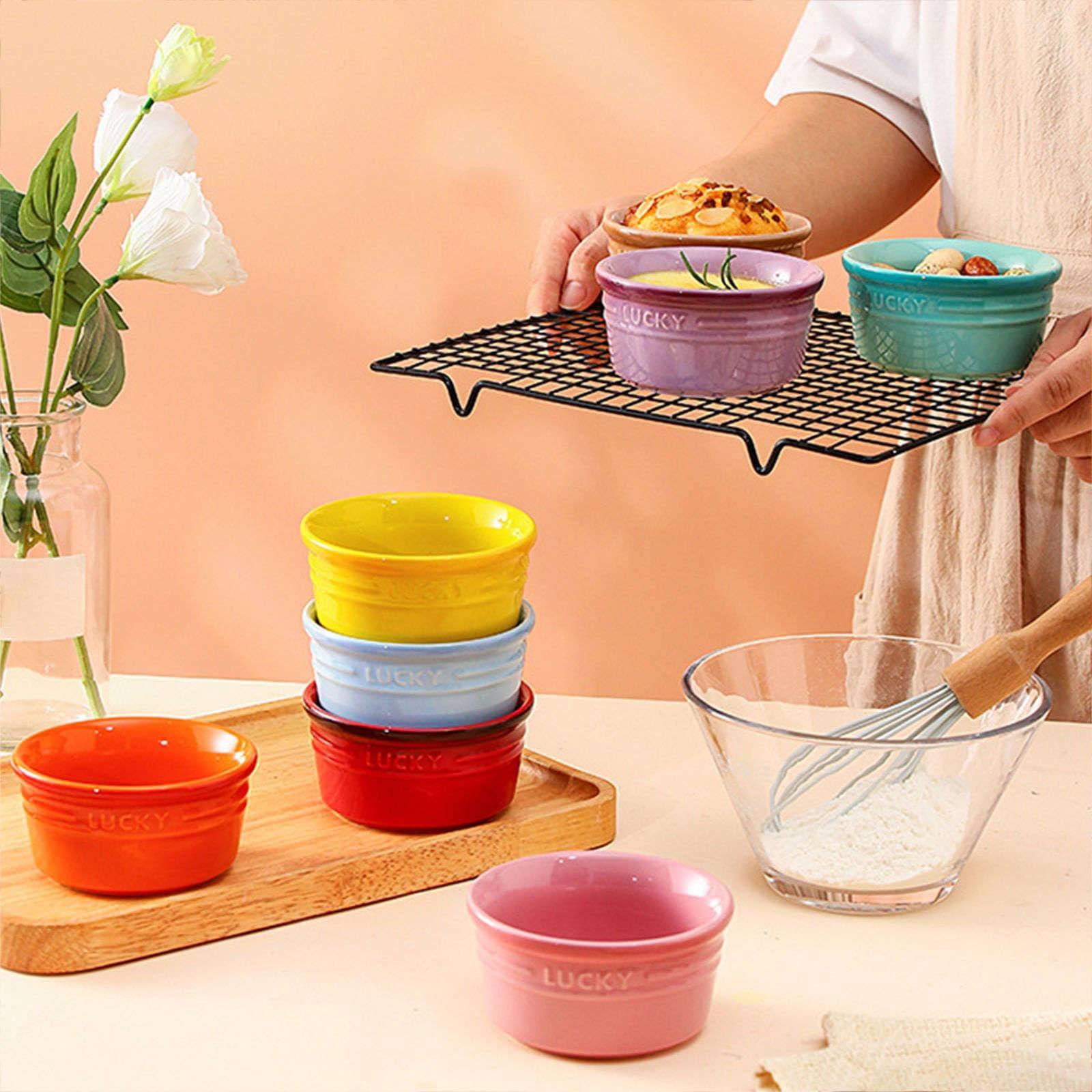 Ramekins 8 Oz Oven Safe, Creme Brulee Ramekins, Souffle Cups, Souffle Dishes For Oven-Purple-Set of 8 - CookCave