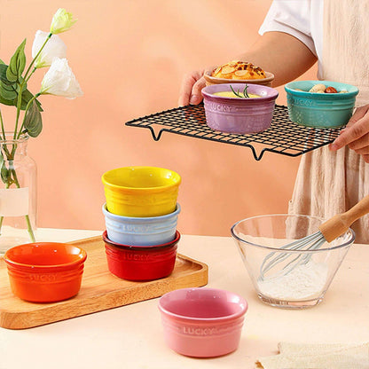 Ramekins 8 Oz Oven Safe, Creme Brulee Ramekins, Souffle Cups, Souffle Dishes For Oven-Purple-Set of 8 - CookCave