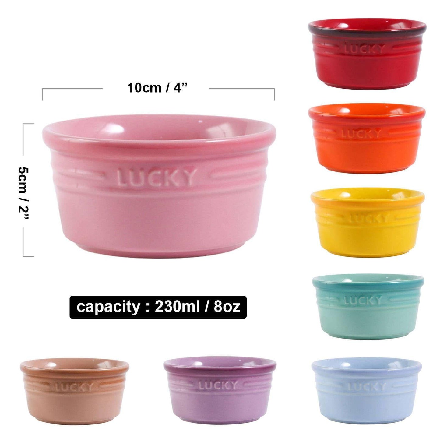 Ramekins 8 Oz Oven Safe, Creme Brulee Ramekins, Souffle Cups, Souffle Dishes For Oven-Purple-Set of 8 - CookCave