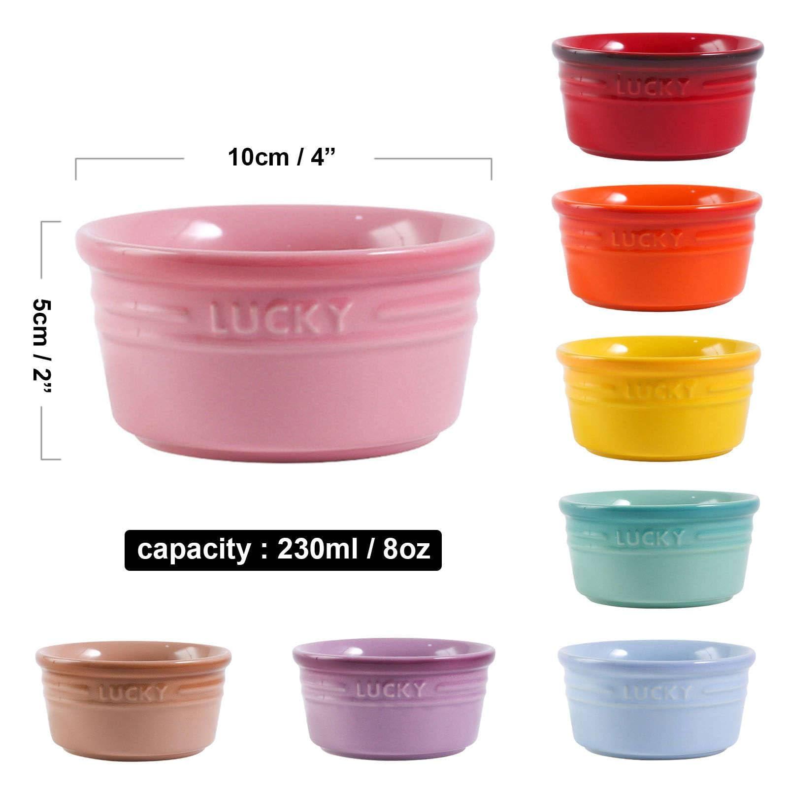 Ramekins 8 Oz Oven Safe, Creme Brulee Ramekins, Souffle Cups, Souffle Dishes For Oven-Purple-Set of 8 - CookCave