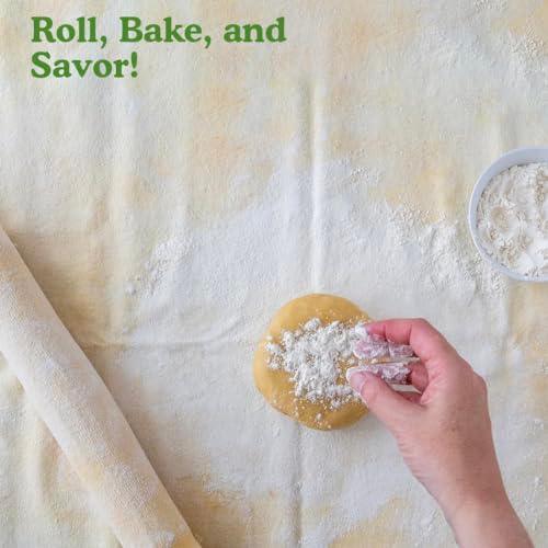 Regency Wraps Natural Pastry Cloth & Rolling Pin Cover Set, 100% Cotton Cloth & Pin Cover for Non-Stick Dough Rolling, 20x24" cloth with Sewn Edges,15" Rolling Pin Cover - CookCave