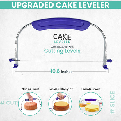 RFAQK 64 PCs Cake Decorating Kit for Beginners Includes Video Course, Booklet + Baking Supplies Gift - Cake Stand, Leveler, 24 Numbered Piping Tips, Straight & Offset Spatula, & Scraper sets - CookCave