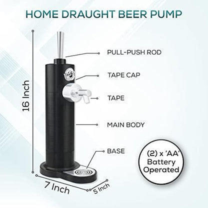 Richard Bergendi Home Draught Beer Pump, Beer kegerator, Beer Tap, Draft Beer Dispenser, Portable Mini Keg For All Can Beers, Ale, Birthday Gift for Men, Husband, Dad, Son, Beer Gifts For Men Black - CookCave