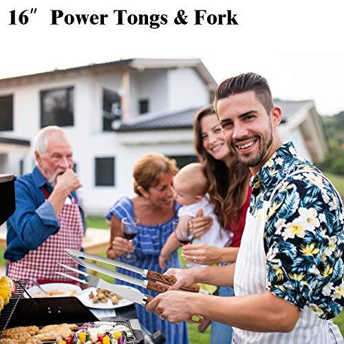 ROMANTICIST 27pcs Heavy Duty BBQ Tools Gift Set for Men Dad, Extra Thick Stainless Steel Grill Utensils with Meat Claws, Grilling Accessories Kit in Portable Carrying Bag for Camping, Backyard Brown - CookCave