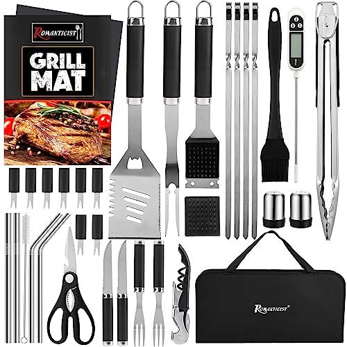 ROMANTICIST 35PCS Barbecue Tool Set with Storage Bag - Portable Grill Tool Kit - Professional BBQ Set for Outdoor Cooking and Camping Grill Accessories Sets - CookCave