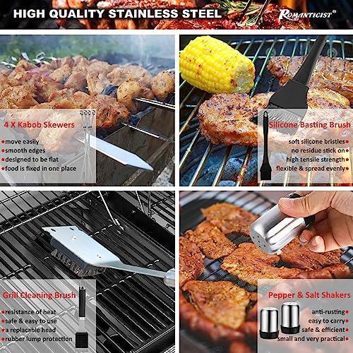 ROMANTICIST 35PCS Barbecue Tool Set with Storage Bag - Portable Grill Tool Kit - Professional BBQ Set for Outdoor Cooking and Camping Grill Accessories Sets - CookCave