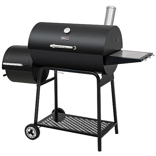 Royal Gourmet CC1830M 30-Inch Barrel Charcoal Grill with Offset Smoker, 811 Square Inches, Outdoor Backyard, Patio and Parties, Black, Large - CookCave