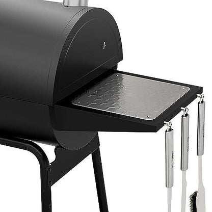 Royal Gourmet CC1830M 30-Inch Barrel Charcoal Grill with Offset Smoker, 811 Square Inches, Outdoor Backyard, Patio and Parties, Black, Large - CookCave