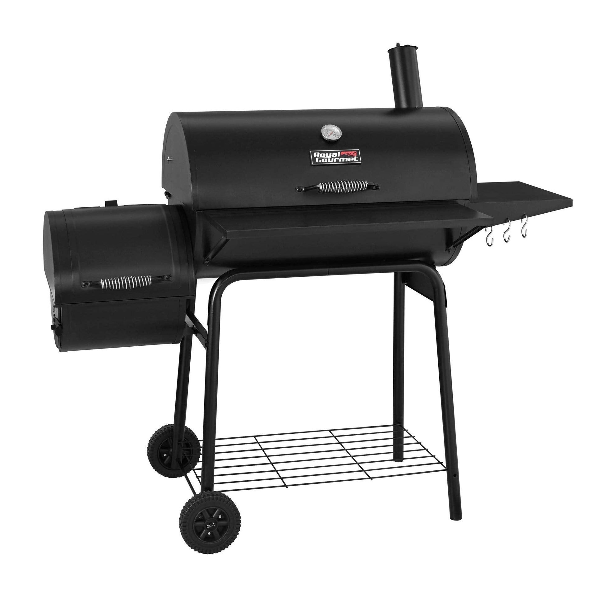 Royal Gourmet CC1830S 30" BBQ Charcoal Grill and Offset Smoker | 811 Square Inch cooking surface, Outdoor for Camping | Black - CookCave