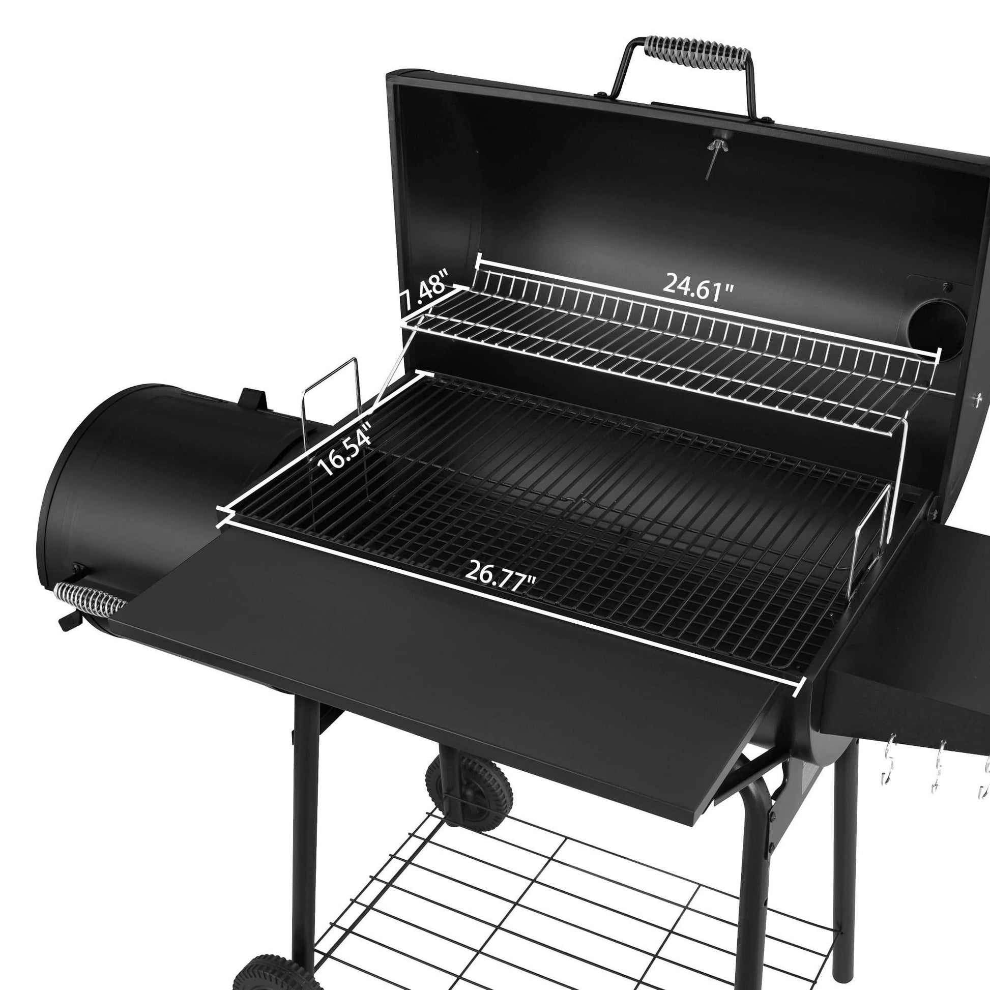 Royal Gourmet CC1830S 30" BBQ Charcoal Grill and Offset Smoker | 811 Square Inch cooking surface, Outdoor for Camping | Black - CookCave