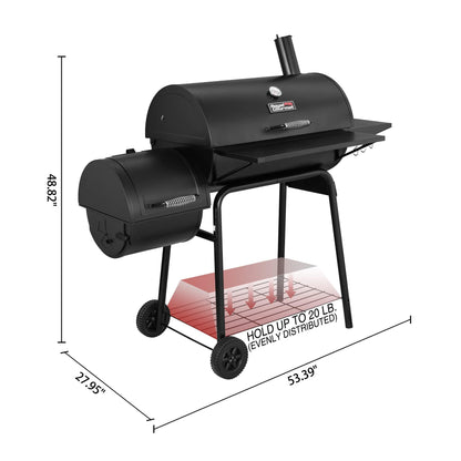 Royal Gourmet CC1830S 30" BBQ Charcoal Grill and Offset Smoker | 811 Square Inch cooking surface, Outdoor for Camping | Black - CookCave