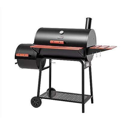 Royal Gourmet CC1830W 30 Barrel Charcoal Grill with Side Table, 627 Square Inches, Outdoor Backyard, Patio and Parties, Black - CookCave