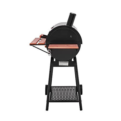 Royal Gourmet CC1830W 30 Barrel Charcoal Grill with Side Table, 627 Square Inches, Outdoor Backyard, Patio and Parties, Black - CookCave