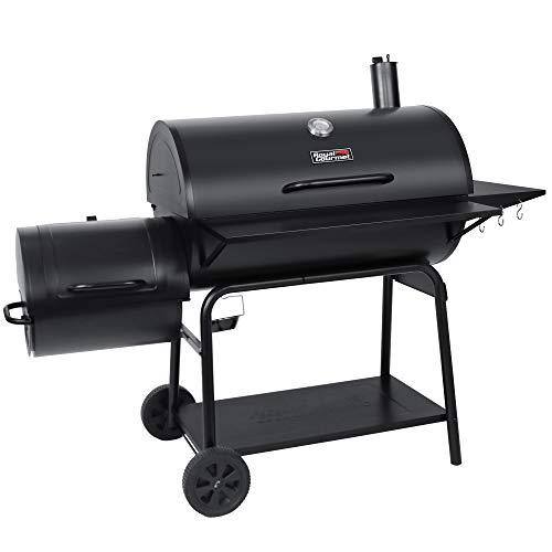 Royal Gourmet CC2036F Charcoal Grill with Offset Smoker Burch BBQ Barrel Grill and Smoker Combo, 1200 Square Inches for Large Event Gathering Patio and Backyard Cooking, Black - CookCave