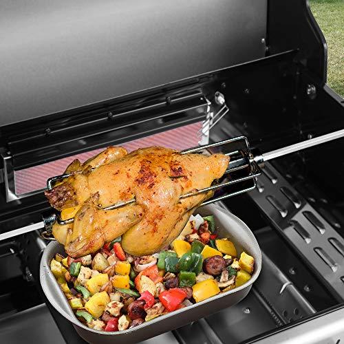 Royal Gourmet GA5403B 5-Burner BBQ Cabinet Style Propane Gas Grill with Rotisserie Kit, Sear Burner, Rear Burner and Side Burner, 74,000 BTU Patio Picnic Backyard, Outdoor Party, Blue - CookCave