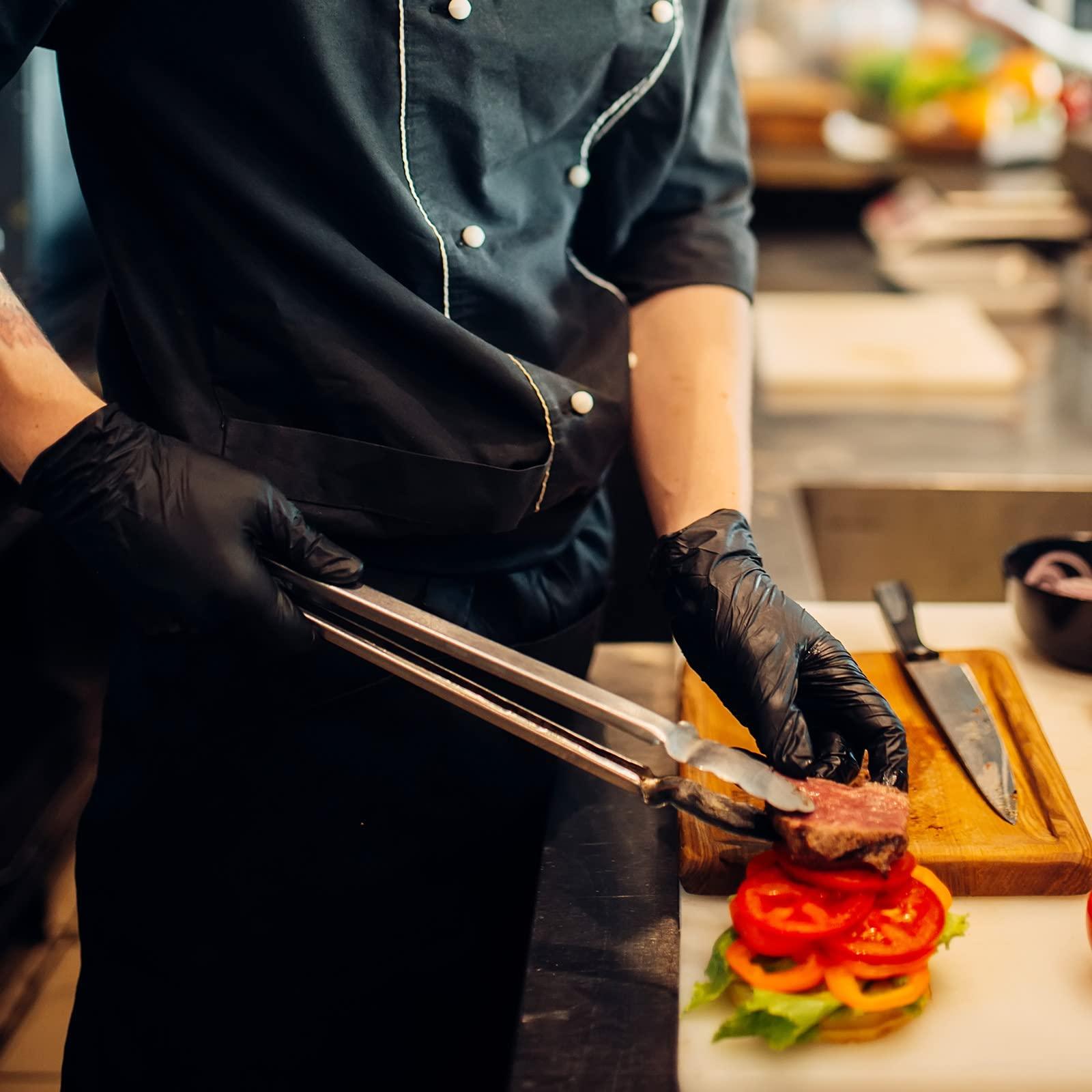 Schneider Black Vinyl Exam Gloves, 4mil, Disposable Latex-Free, Plastic Gloves for Medical, Cooking, Cleaning, and Food Prep, Sizes Medium - CookCave