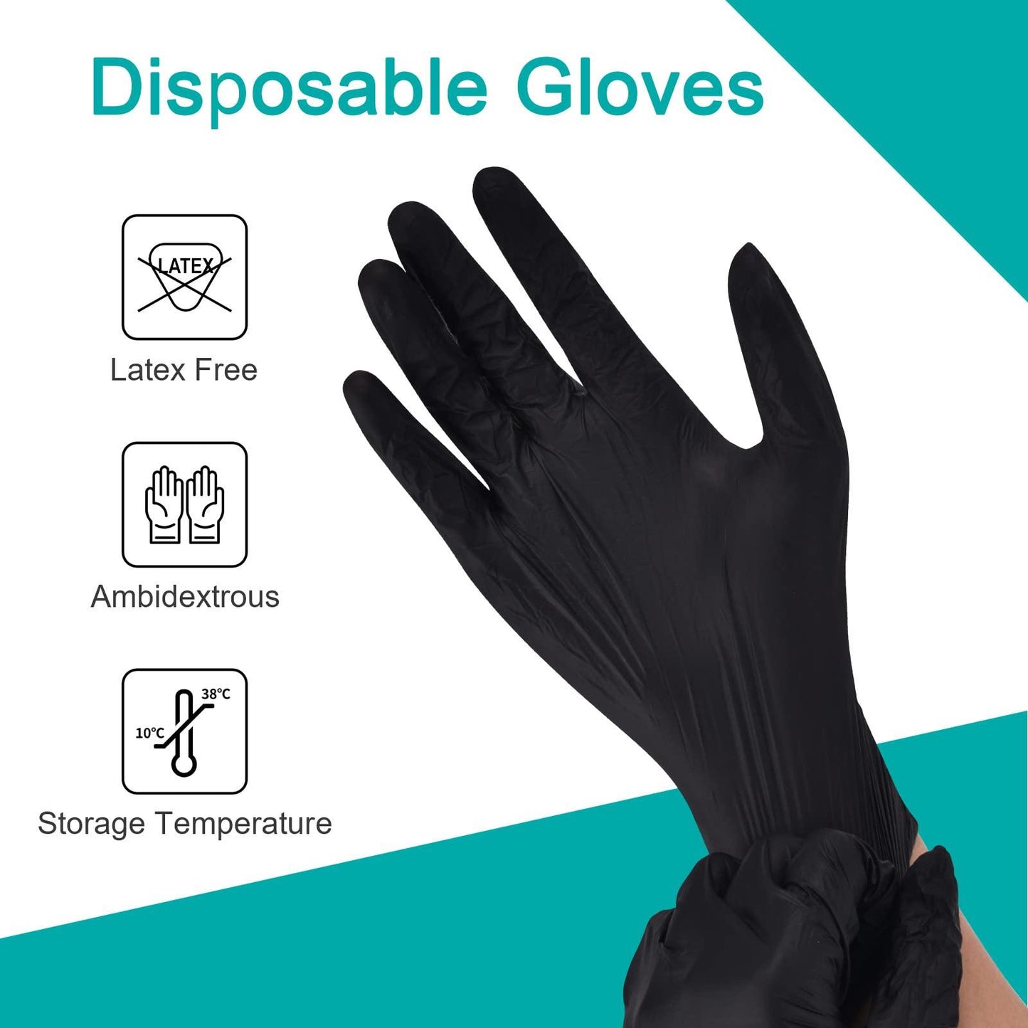 Schneider Black Vinyl Exam Gloves, 4mil, Disposable Latex-Free, Plastic Gloves for Medical, Cooking, Cleaning, and Food Prep, Sizes Medium - CookCave