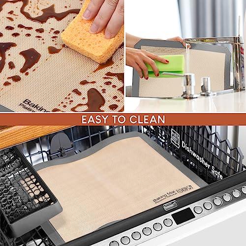 Silicone Baking Mat, Sopito Non Stick, Food Safe Cookie Baking Mat, Heat Resistant 480℉ Oven Liners, Length 16.5'' Width 11.6'', 2 PCS-Grey - CookCave
