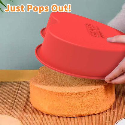 SILIVO Silicone Heart Shaped Cake Pans - 10 Inch Nonstick Heart Cake Mold, Heart Shaped Baking Pans for Cakes and Brownies - CookCave