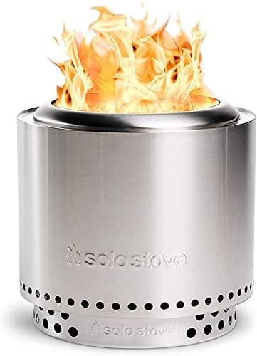 Solo Stove Ranger 2.0 with Stand, Smokeless Fire Pit | Wood Burning Fireplaces with Removable Ash Pan, Portable Outdoor Firepit - Ideal for Camping, Stainless Steel, H: 15.25 in x Dia: 15 in, 16.5 lbs - CookCave