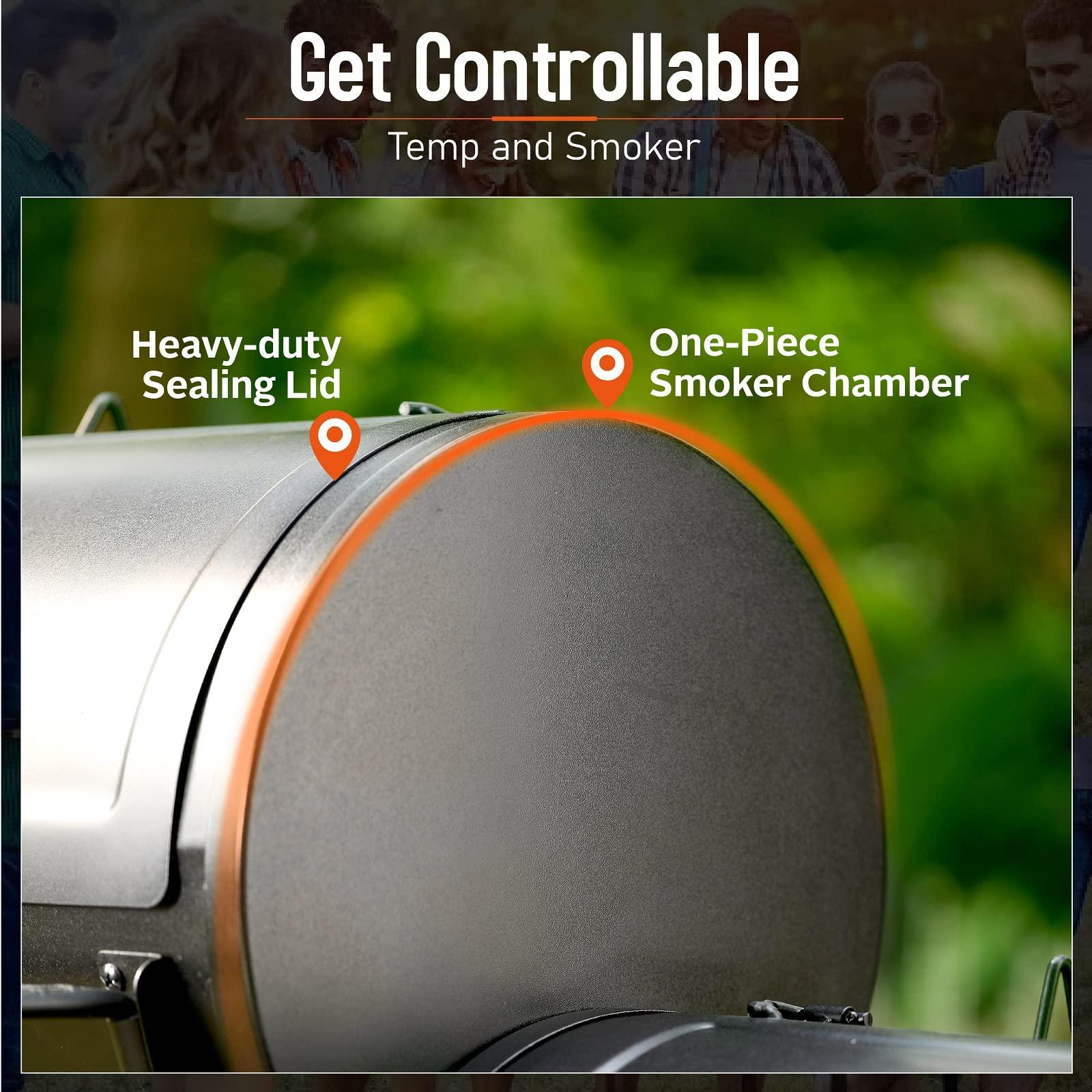 Sophia & William Charcoal Grill with Offset Smoker, 512 Square Inches Outdoor BBQ Grill Offset Charcoal Smoker for Patio, Garden, Picnics, Camping, Backyard Cooking, Black - CookCave