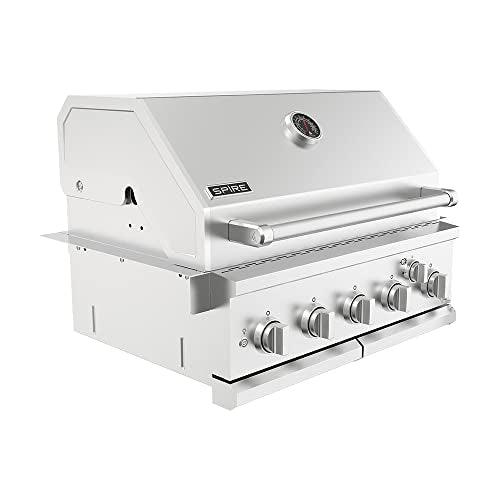 Spire Premium Grill built-in head, Barbecue grill island, 5-Burner with Rear Burner Natural Gas 30 inches 3050R Island Grill Head, Stainless Steel - CookCave