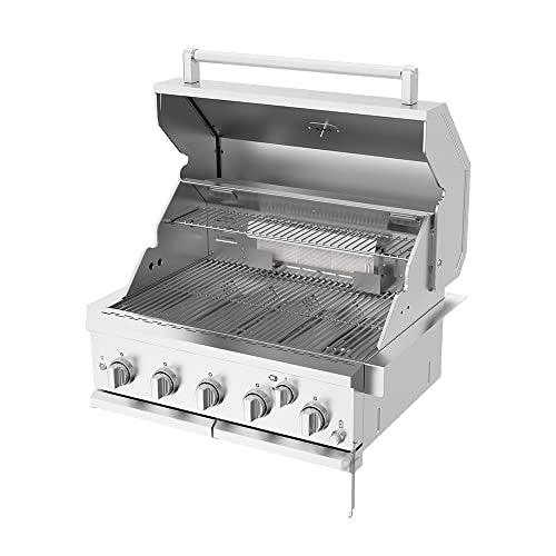 Spire Premium Grill built-in head, Barbecue grill island, 5-Burner with Rear Burner Natural Gas 30 inches 3050R Island Grill Head, Stainless Steel - CookCave