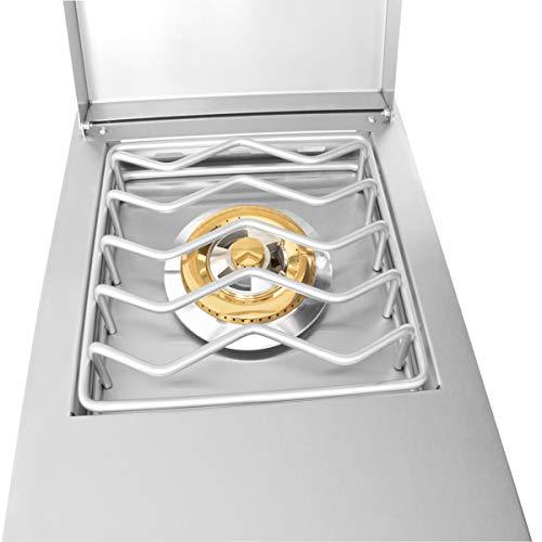 Stanbroil Built-in Stainless Steel Side Burner for Outdoor Kitchen - Natural Gas Only - CookCave