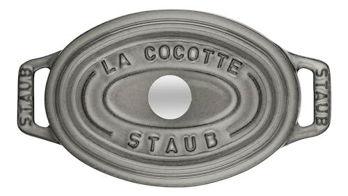 STAUB Cast Iron Oval Mini Cocotte, 11cm, Graphite Grey - CookCave