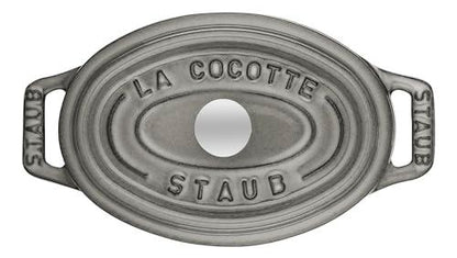 STAUB Cast Iron Oval Mini Cocotte, 11cm, Graphite Grey - CookCave