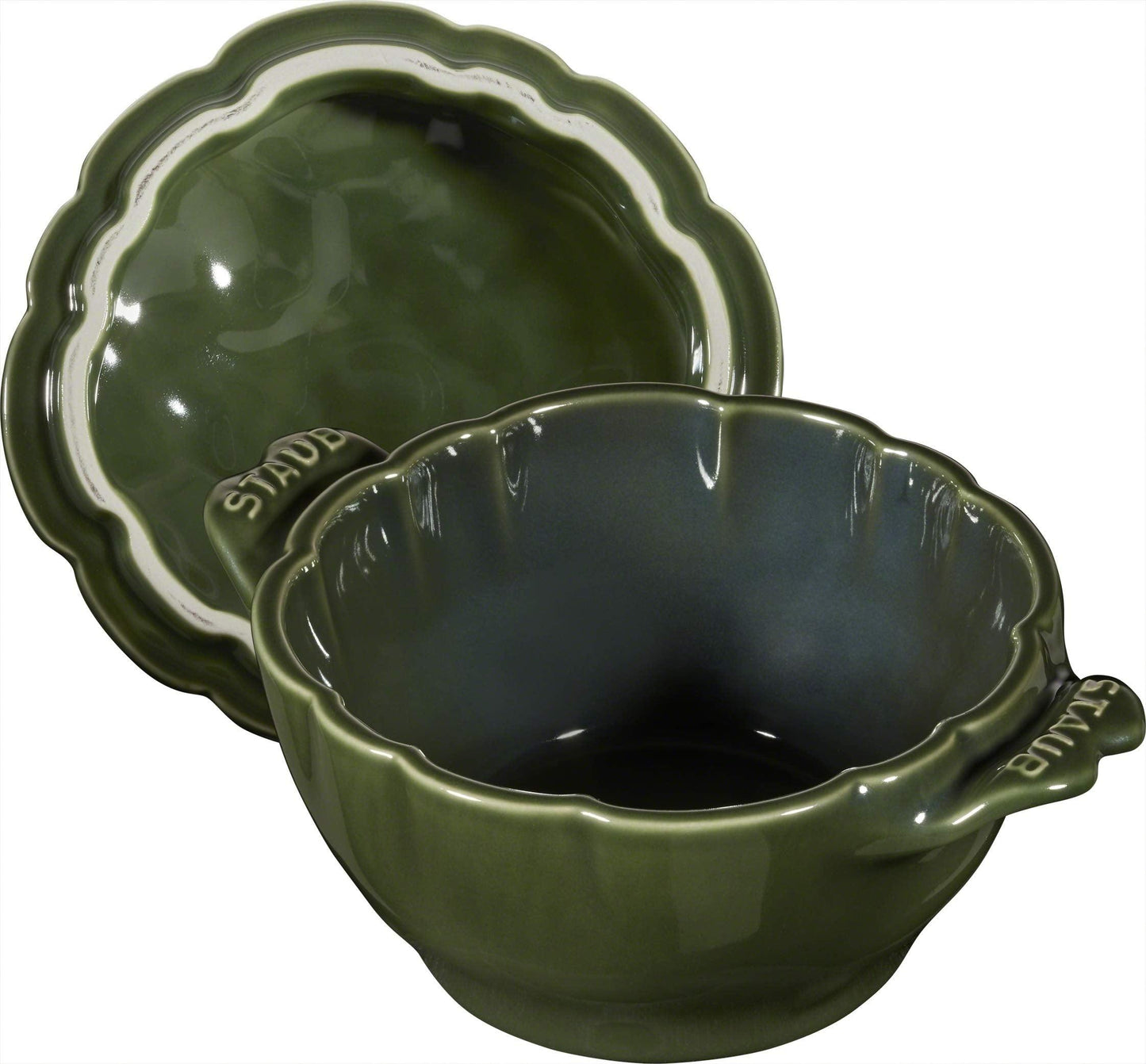 STAUB Ceramics Dutch Oven 16-oz Petite Artichoke Cocotte, Basil - CookCave