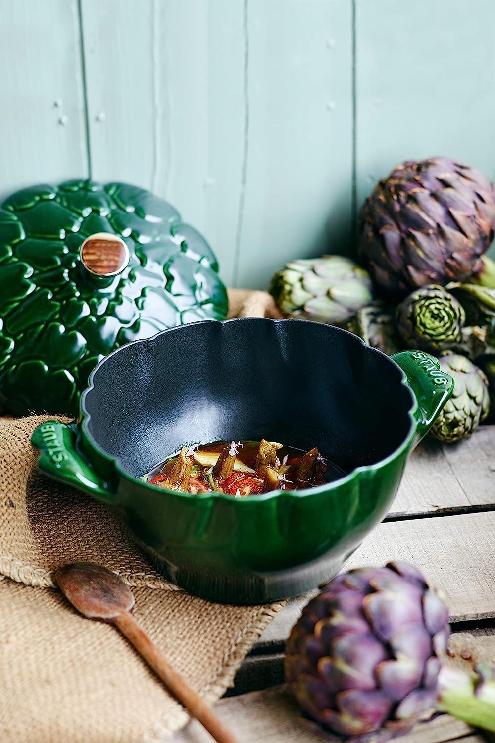 STAUB Ceramics Dutch Oven 16-oz Petite Artichoke Cocotte, Basil - CookCave