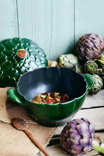 STAUB Ceramics Dutch Oven 16-oz Petite Artichoke Cocotte, Basil - CookCave