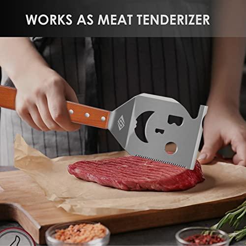 STEVEN-BULL S Heavy Duty BBQ Grill Tongs and Spatula for Outdoor Grill, 17” Long 5-in-1 Grill Spatula Comes with an 16” Long Locking Kitch Tongs, Best BBQ Gift for Barbecue Grilling Master - CookCave