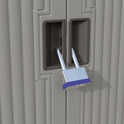 Suncast Backyard Oasis Outdoor Storage Unit, 130 Gallons, Peppercorn - CookCave