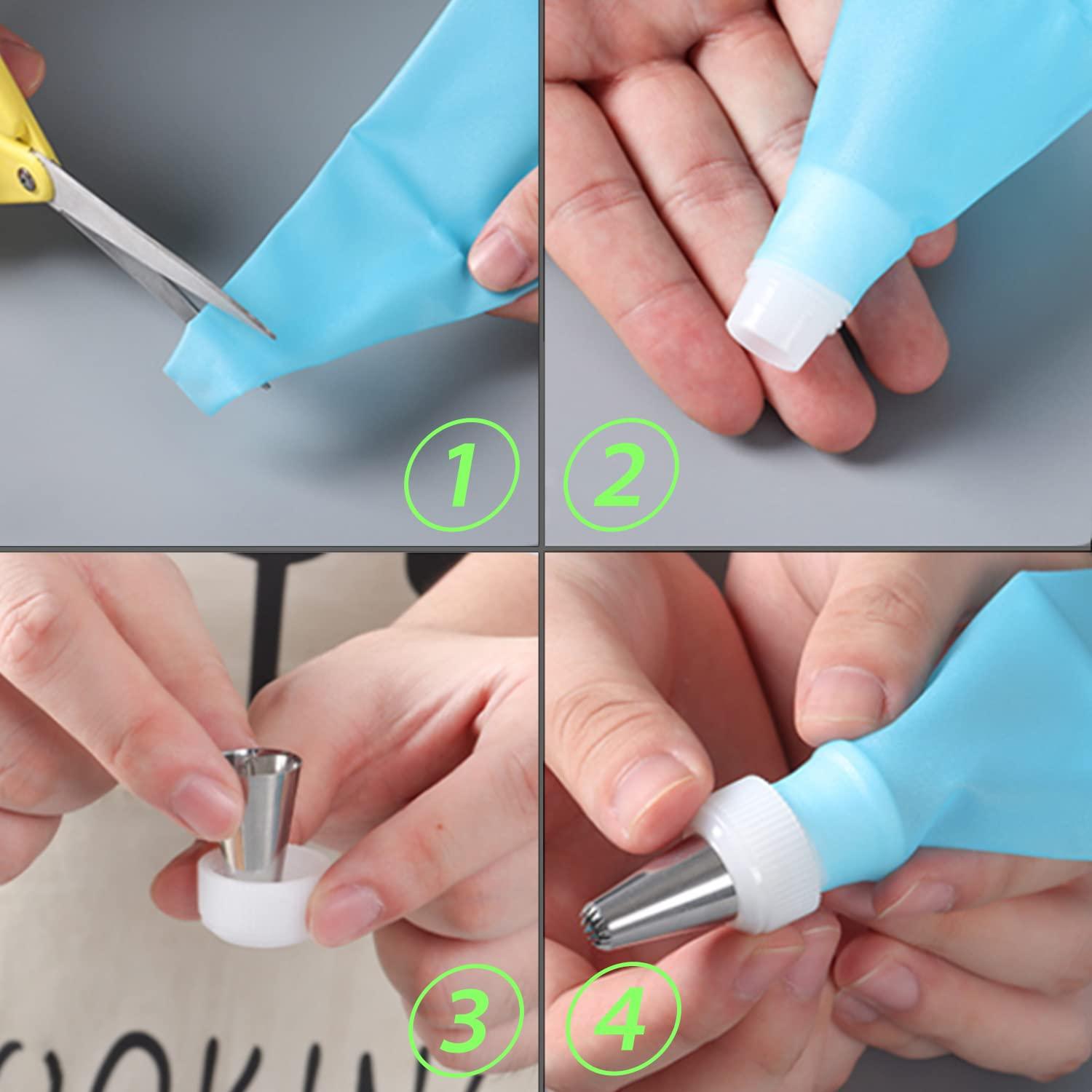 Suuker 27 Pcs Russian Piping Tips Set, Cake Decorating Tips Baking Supplies for Cupcake Cookies Birthday Party (12 Icing Tips 10 Pastry Baking Bags 2 Leaf Piping Tips 2 Couplers 1 Silicone Bag) - CookCave