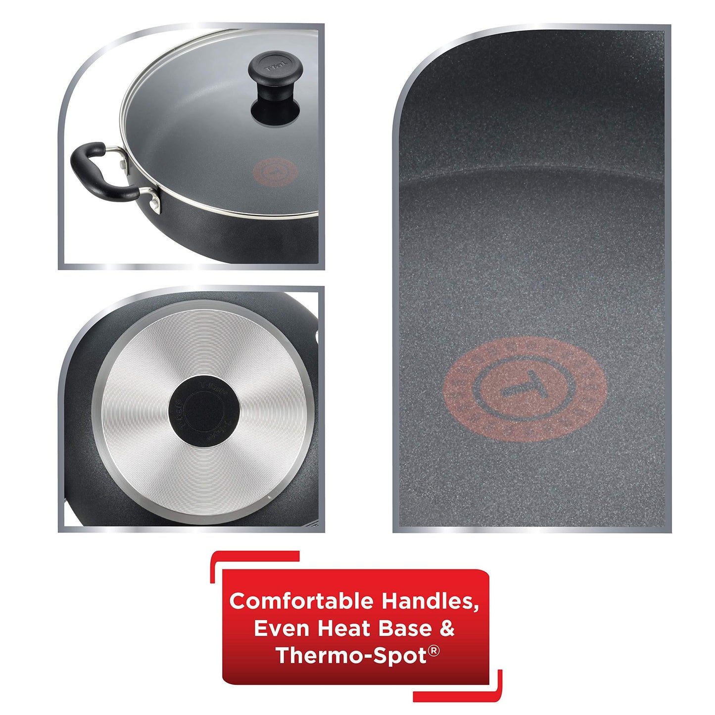 T-fal Specialty Nonstick Saute Pan with Glass Lid 5 Quart Oven Safe 350F Cookware, Pots and Pans, Dishwasher Safe Black - CookCave