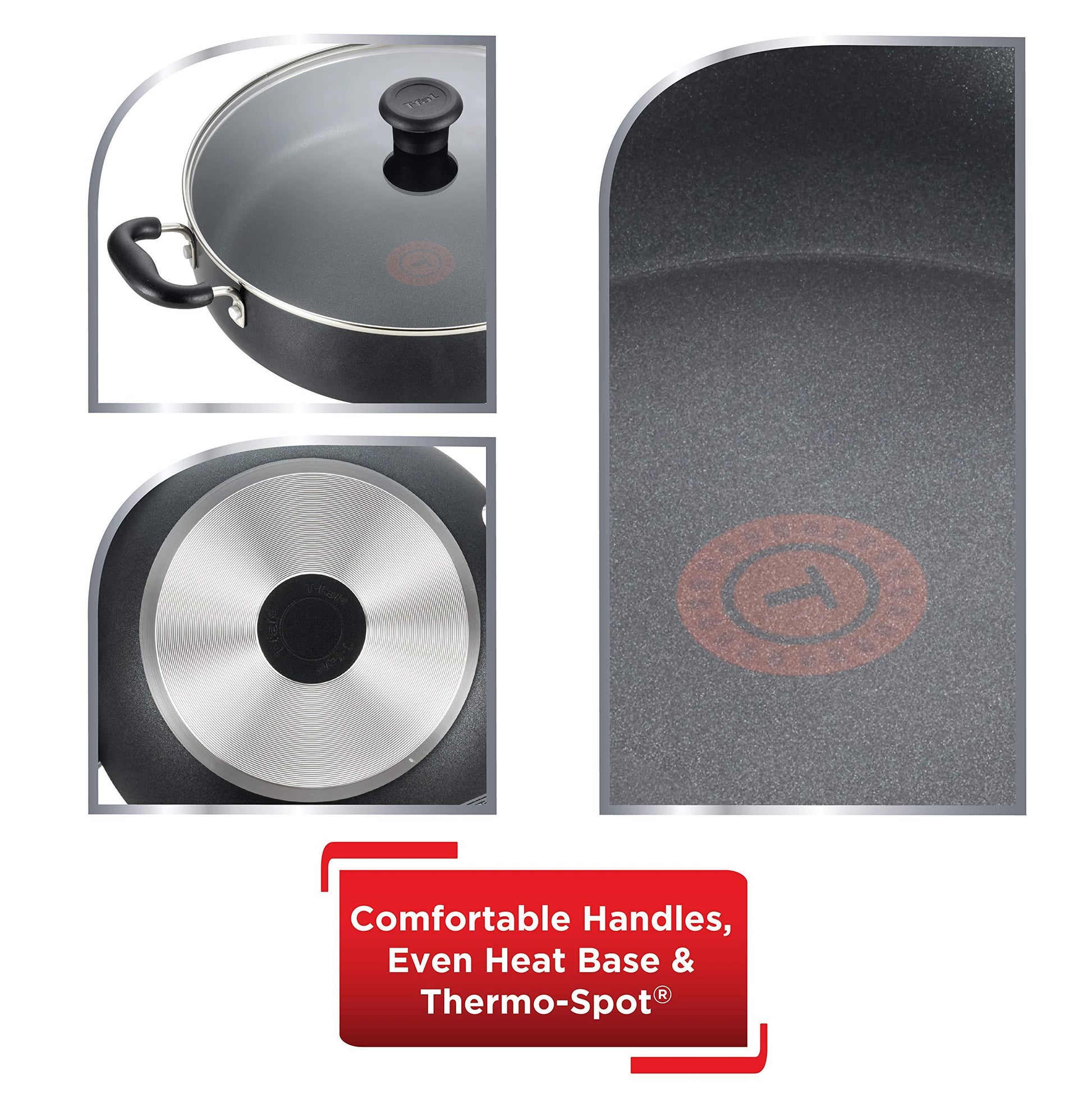 T-fal Specialty Nonstick Saute Pan with Glass Lid 5 Quart Oven Safe 350F Cookware, Pots and Pans, Dishwasher Safe Black - CookCave