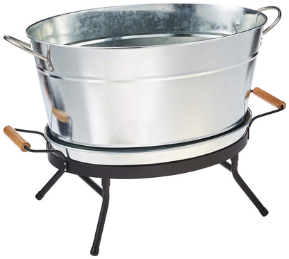 Tablecraft Beverage Tub Set, 6 Gallon, Galvanized/Black - CookCave