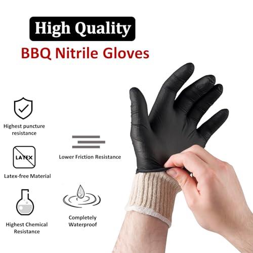 Tackleit BBQ Gloves for Cooking Baking Grilling, 50 Pcs Disposable Nitrile Gloves and 2 Pcs Cotton Glove Liners Washable - CookCave