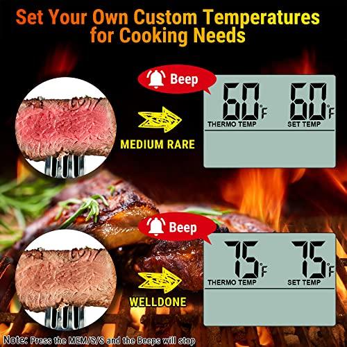 ThermoPro TP-16 Large LCD Digital Cooking Food Meat Smoker Oven Kitchen BBQ Grill Thermometer Clock Timer with Stainless Steel Probe - CookCave