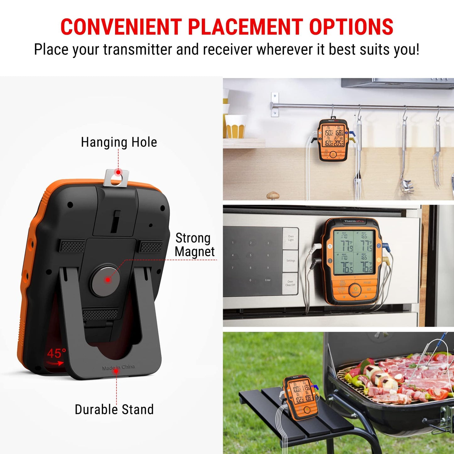 ThermoPro TP27 500FT Long Range Wireless Meat Thermometer for Grilling and Smoking with 4 Probes Smoker BBQ Grill Kitchen Food Cooking Digital Thermometer for Meat - CookCave