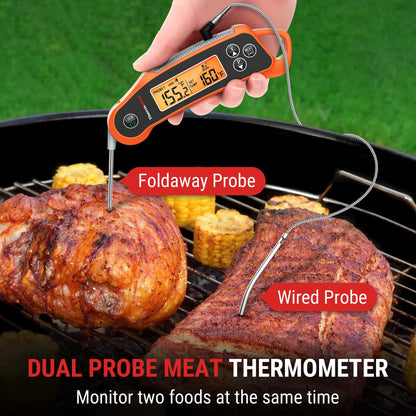 ThermoPro TP710 Instant Read Meat Thermometer Digital for Cooking, 2-in-1 Waterproof Kitchen Food Thermometer with Dual Probes and Dual Temperature Display for Oven, Grilling, Smoker & BBQ - CookCave